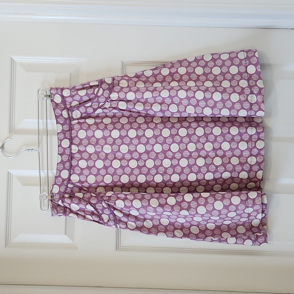 Boden Purple & White Polka Dot Linen Skirt US 4 (UK8R)